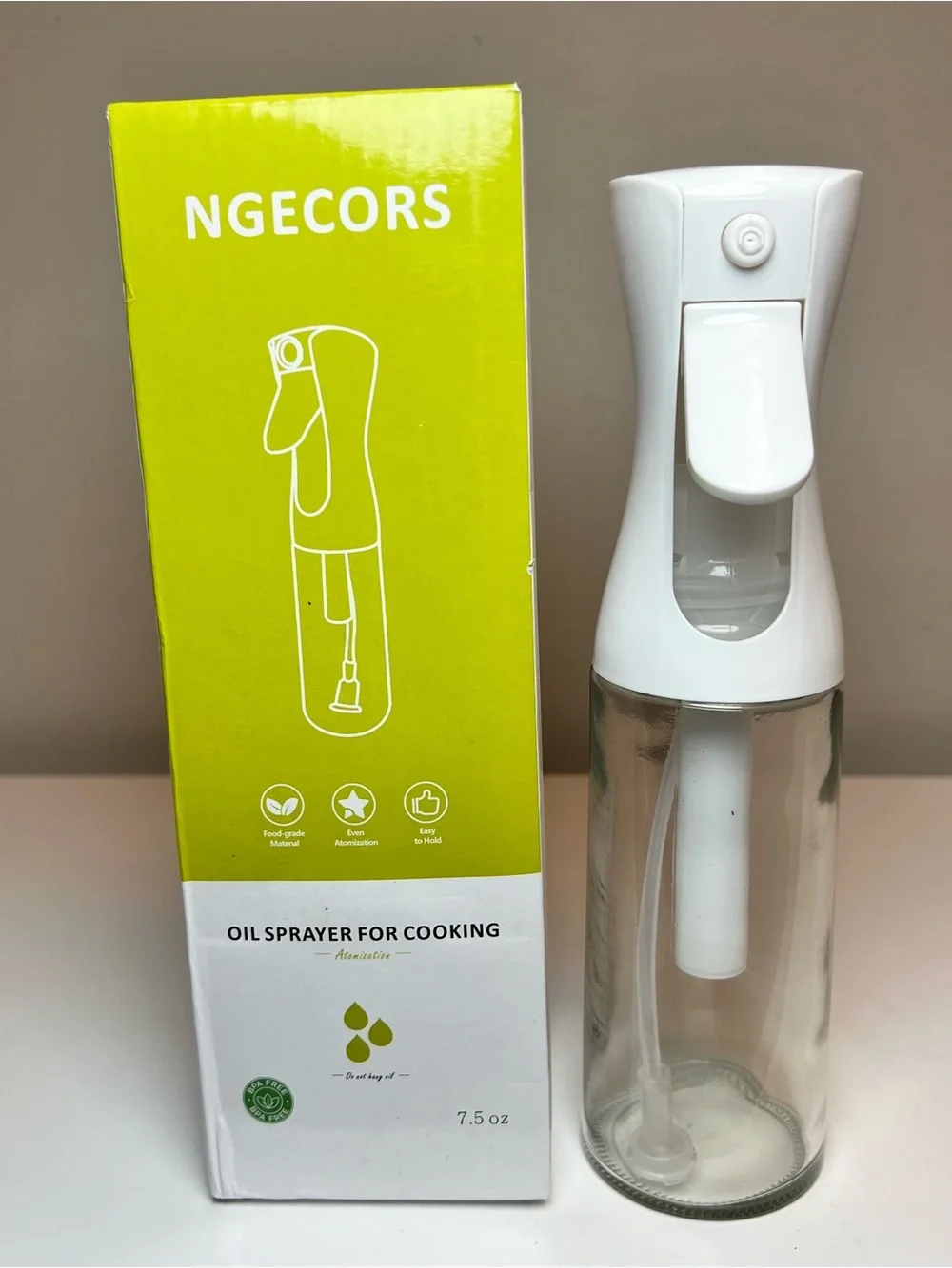 NGECORS Oil Sprayer for Cooking - White and Clear